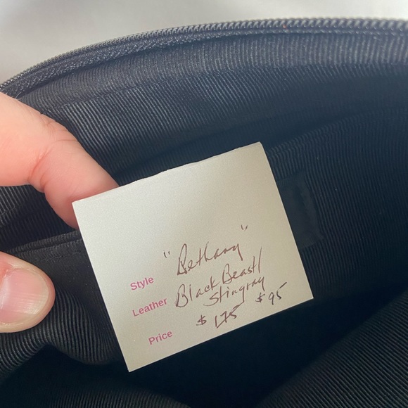 Michelle LaLonde Black leather clutch purse purchased at art show - Picture 6 of 6